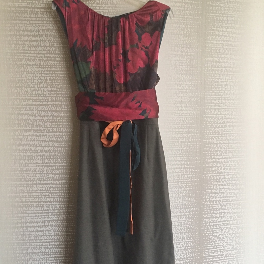 Sleeveless multi-color dress by Elie Tahari.